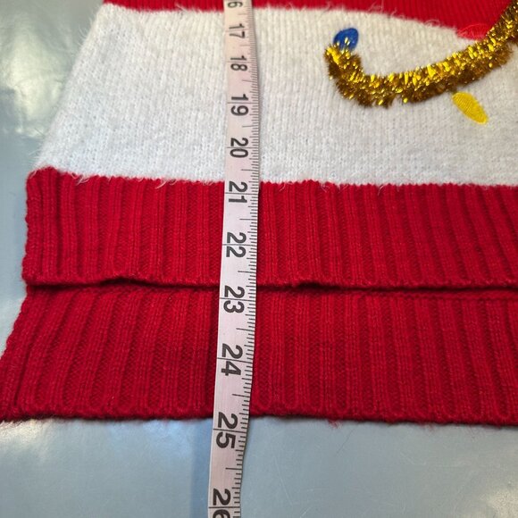 33 Degrees Christmas Holiday Dinosaur Santa Ugly Sweater Women Fuzzy Festive - Picture 15 of 16